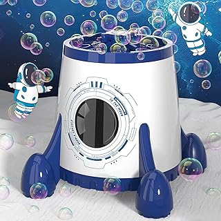Lucky Doug Bubble Machine, Automatic Space Rocket Bubble Machine for Toddlers Kids, 5000+ Bubbles Per Minute Bubbles, Bubble Maker Blower Toys for Outdoor Indoor Birthday Party