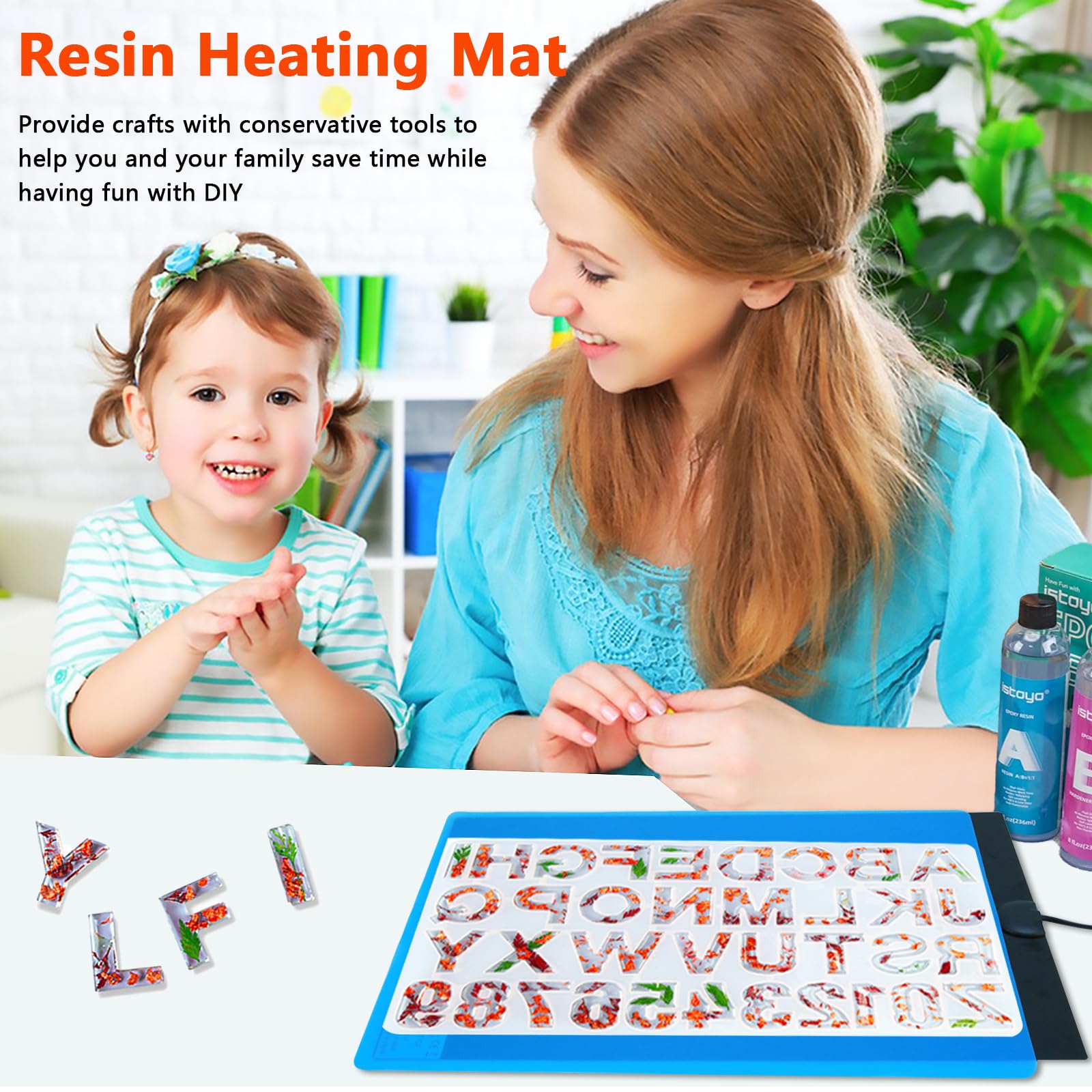 Tapis Chauffant en Résine, Tapis Chauffant avec Thermostat Moule en Silicone Tapis Chauffant en Résine époxy avec Fonction Minuterie