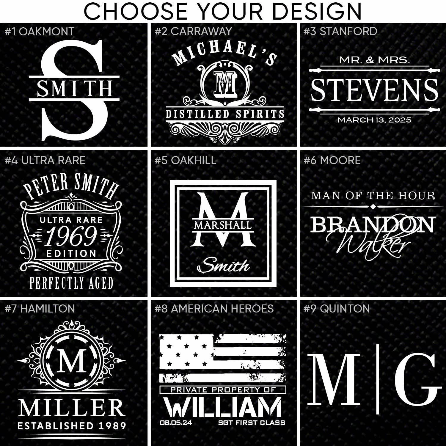 Custom Decanter Set with Liquor Glasses for Whiskey, Scotch, and Bourbon - Liquor Decanter and Barware Set