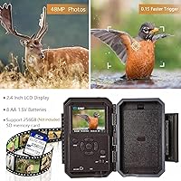 Vista 5 de Paquete de 2 cámaras Wifi Trail de 48 MP Foto y 1296P H.264 Video con visión nocturna activada por movimiento IP66 impermeable Lapso de tiempo