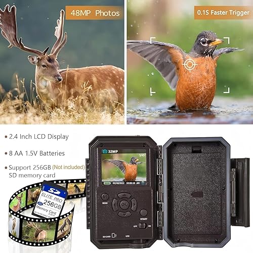 Miniatura 5 de Paquete de 2 cámaras Wifi Trail Wireless Game Hunting Cam 24MP Foto y 1296P H.264 Video con visión nocturna Activado por movimiento IP66 impermeable