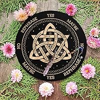 Vista 4 de ORIGACH Tablero de péndulo de nudo de 7.9 pulgadas, tablero de adivinación de brujería de madera con péndulo de radiestesia de cristal