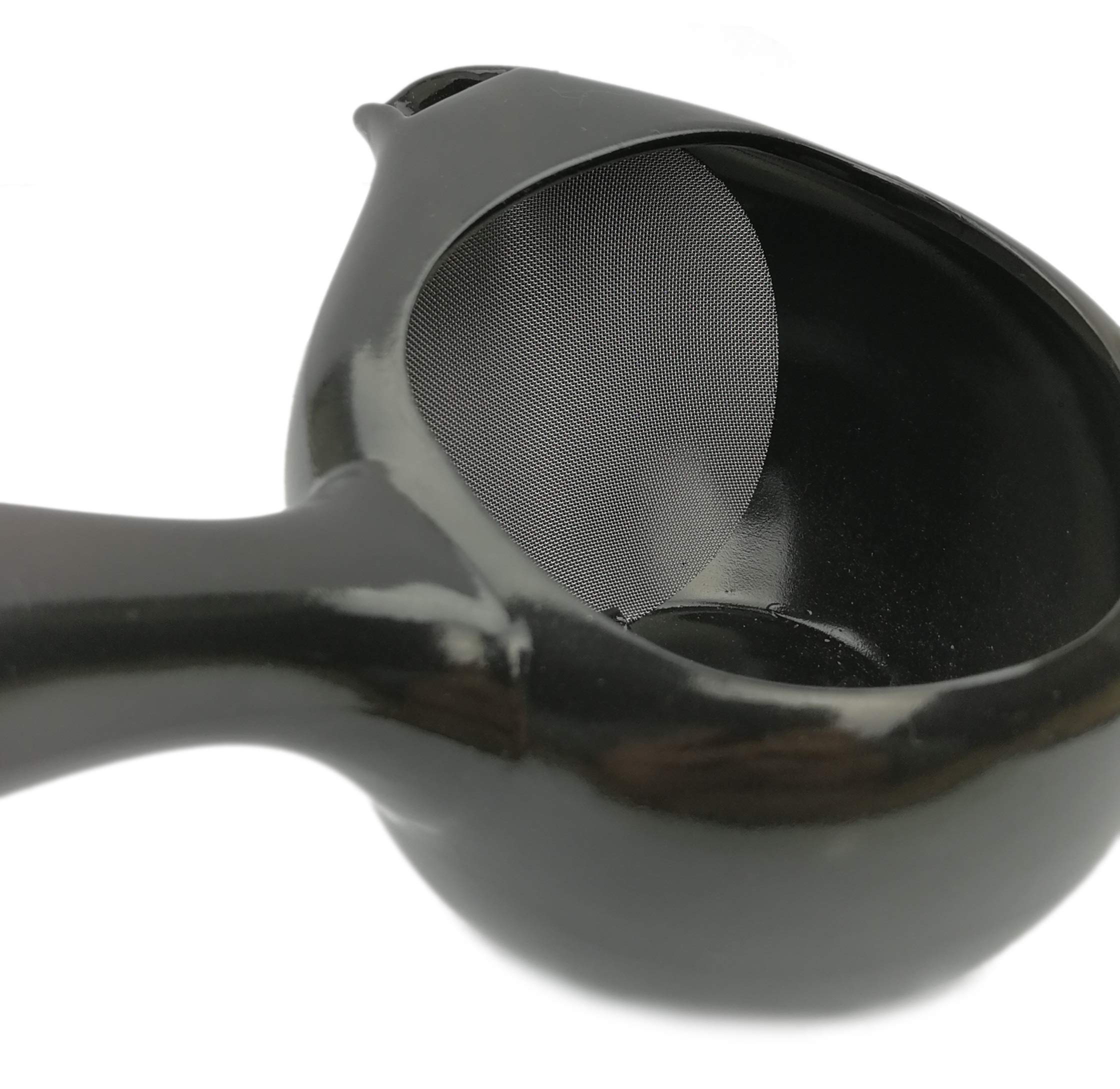 Kyusu Kyusu Théière japonaise à une main avec passoire à thé, en céramique, avec poignée latérale, idéale pour la préparation du thé vert, 350 ml, noire