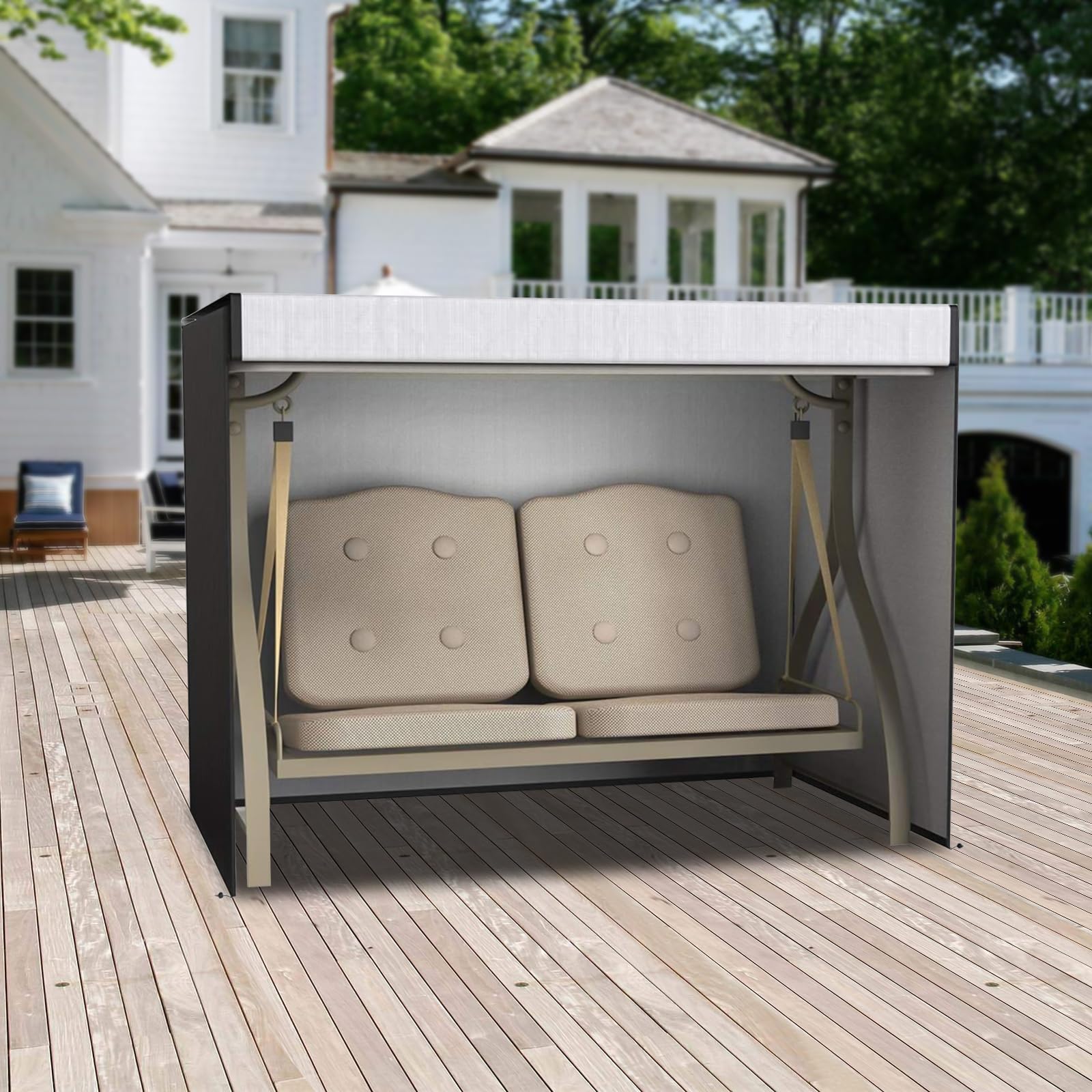 Hollywoodschaukel Abdeckung, 160x120x170cm Wasserdichte 2-3 Sitzer Schaukel Abdeckung Outdoor Garten Hängematte Baldachin Stuhl Sitz Abdeckung Schutzhülle Hollywoodschaukel für Schaukeln, Bänke