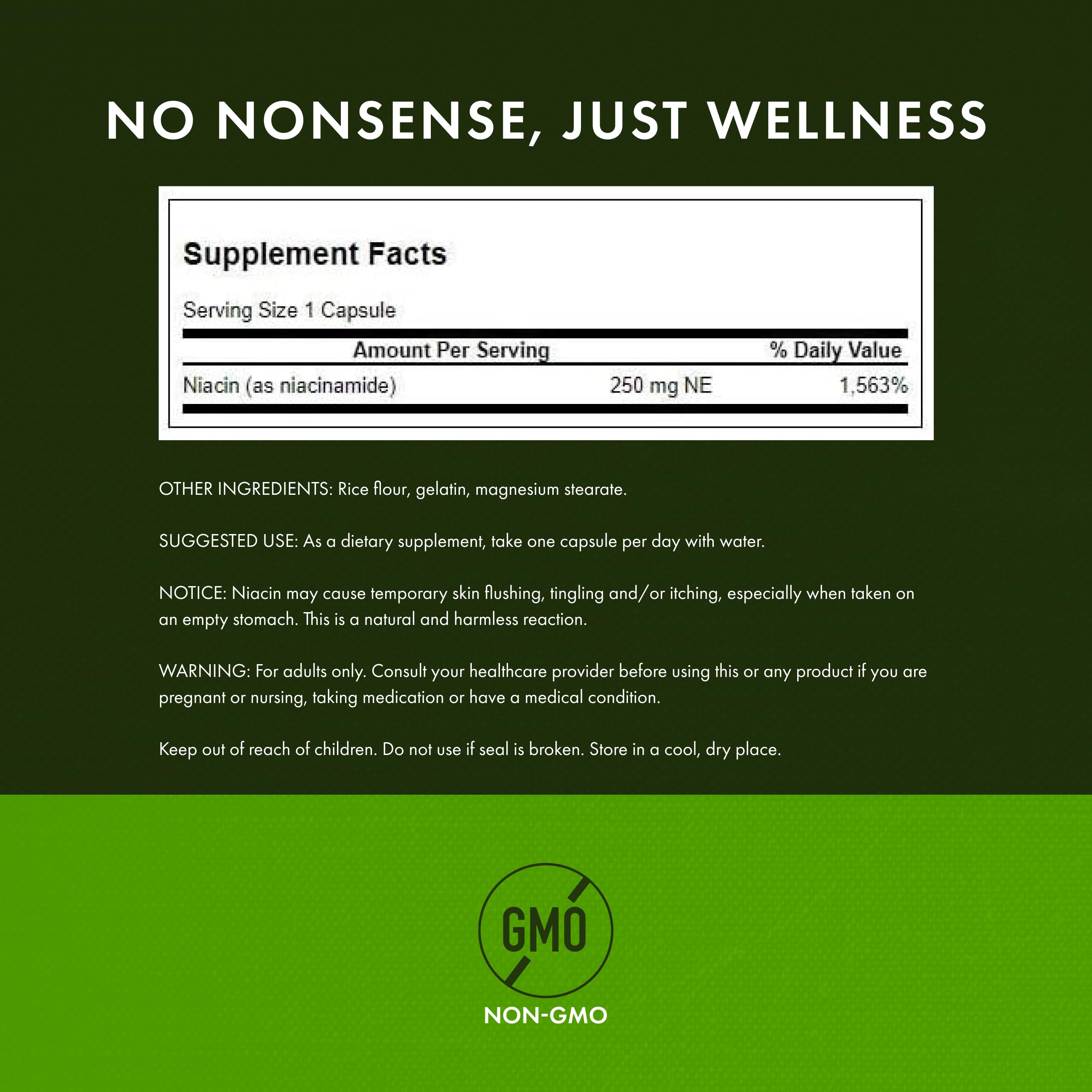 Niacinamide (Vitamine B3) Swanson - 250 Mg, 250 Gélules - Complément Alimentaire Neuf