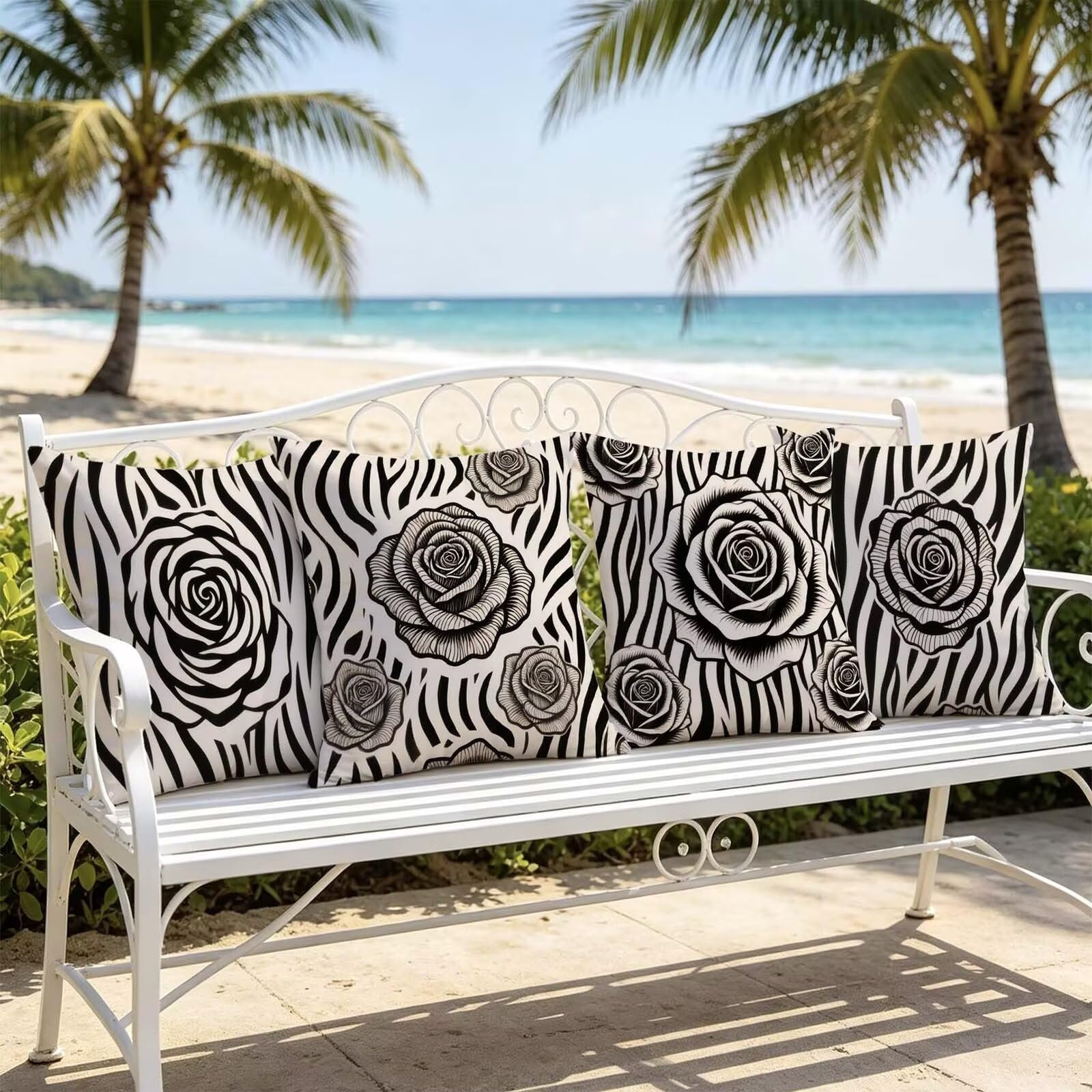 Kopfkissenbezug Black and White Outdoor 60x60cm Kissenbezug THDZ-2239