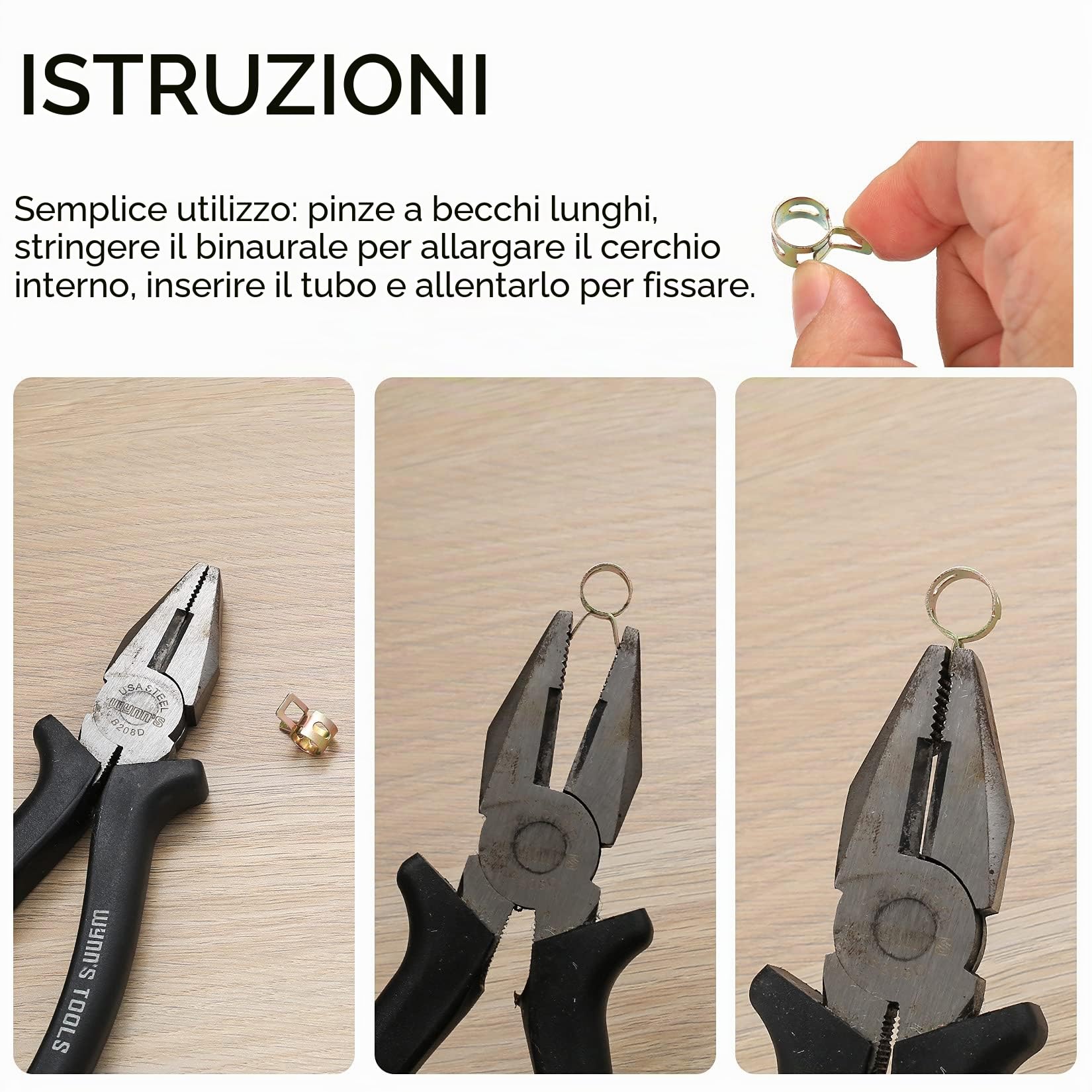 125 Pezzi Fascette Stringitubo a Molla, Clip per Tubo Flessibile per Carburante, Morsetto a Molla, Morsetti per Tubi Flessibili, Fascette per Tubi Carburante, Tubi Aria - 6mm/7mm/8mm/9mm/10mm