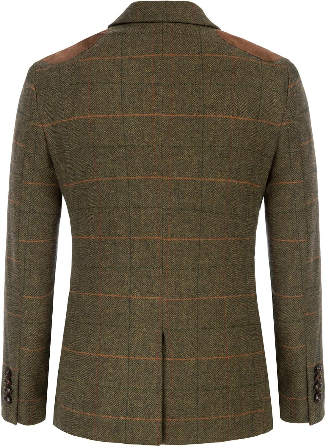 PJ PAUL JONES Men's Blazer Herringbone Tweed Sport Coats Two Button Wool Blend Formal Jacket - Image 3