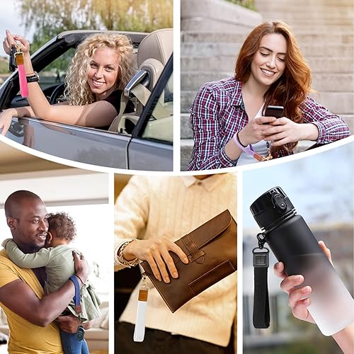 Miniatura 7 de Llavero de muñeca trenzado, bonitos cordones de muñeca para llaves, paquete de 2 llaveros elásticos mejorados para mujeres y hombres, llavero de