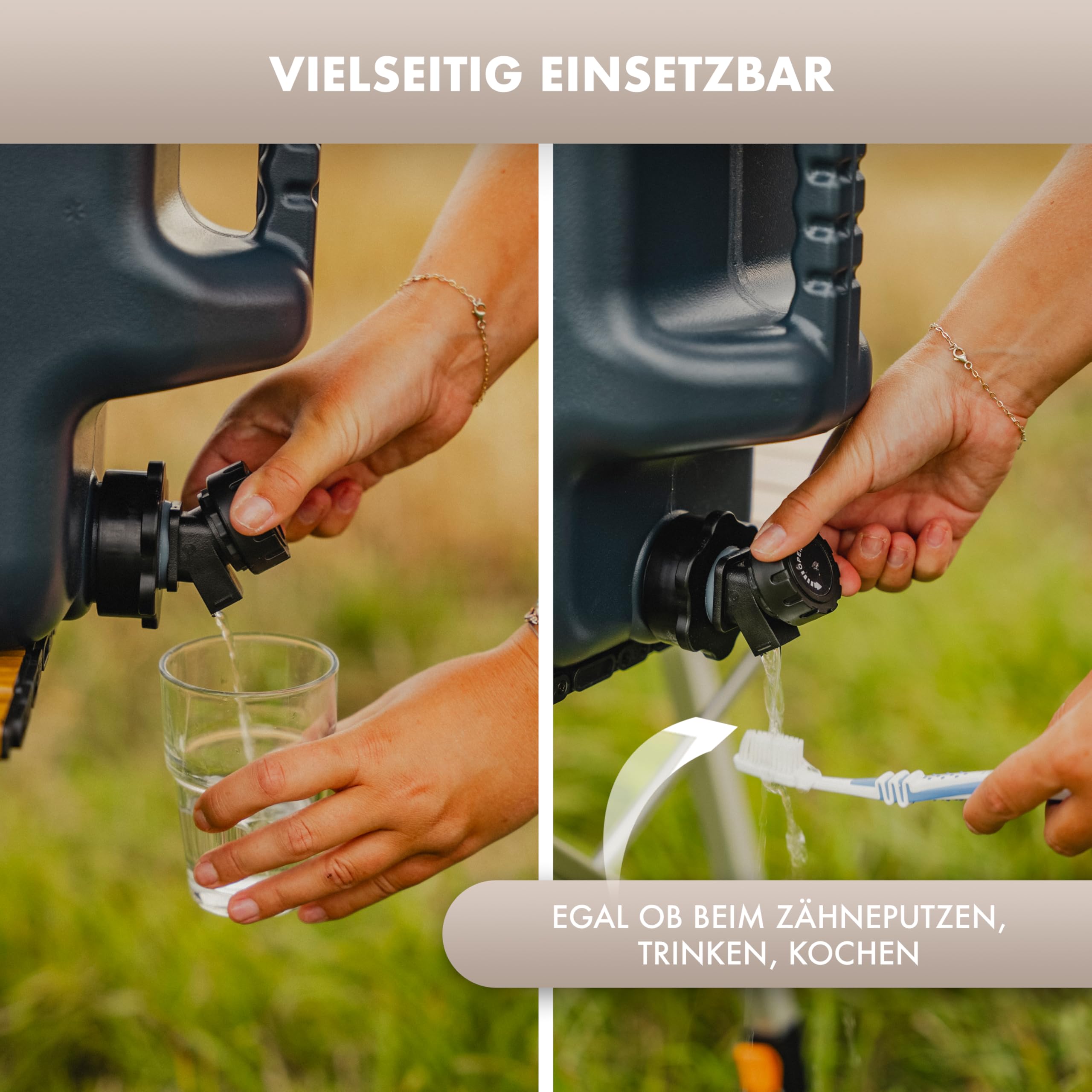 NATURBUMMLER Wasserkanister Camping [Aqua Jug Pro+] – Leichter 18 L Trinkwasserkanister mit Hahn, Druckablass & Schlauch – BPA-frei & robust – ideal für Outdoor, Vanlife & Festival (Aqua Jug Pro+)