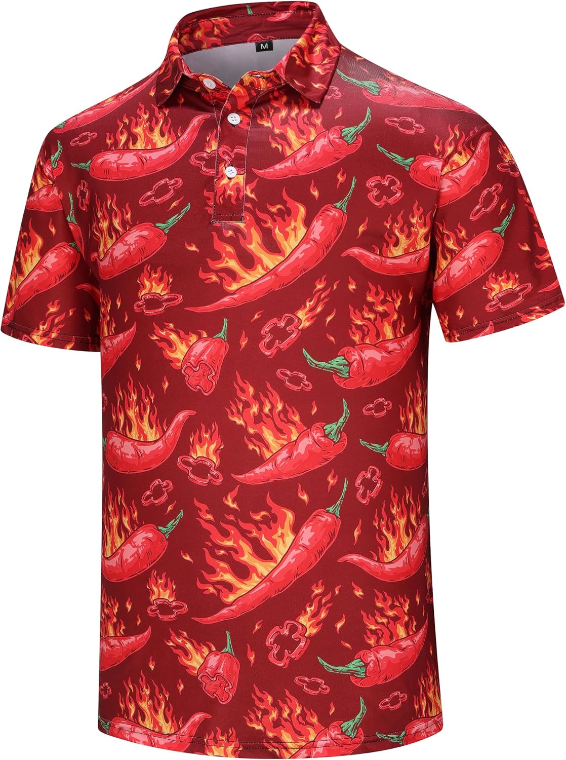 Mens Funny Golf Polo Shirts Short Sleeve Moisture Wicking Dry Fit Crazy Golf Polos for Men