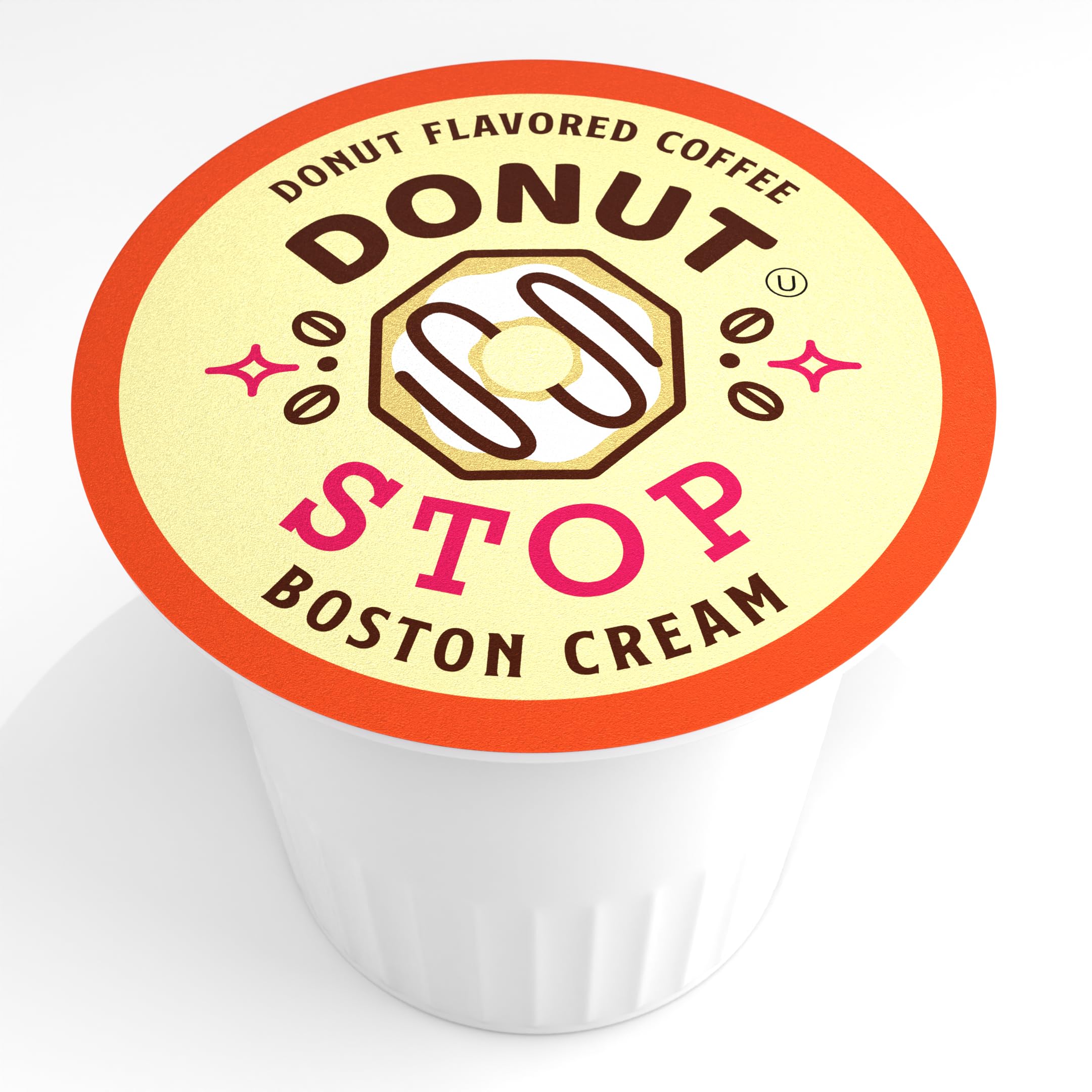 Donut Stop Cápsulas de café con sabor a café, compatibles con cafeteras 2.0 K-Cup, sabor Boston Cream Donut, 40 unidades