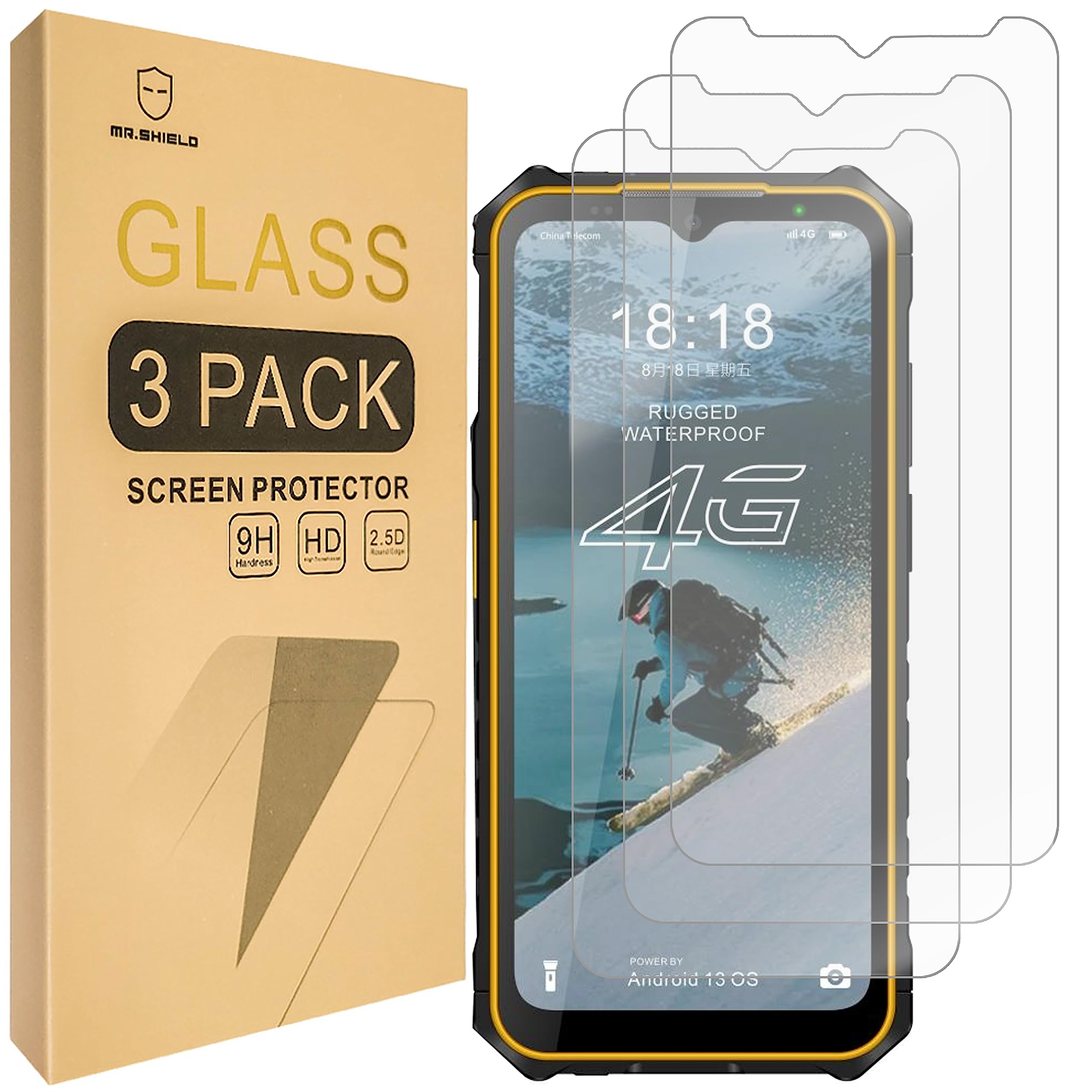 Mr.Shield[3-Pack] Screen Protector For Ulefone Armor X13 [Tempered Glass] [9H Hardness] Screen Protector