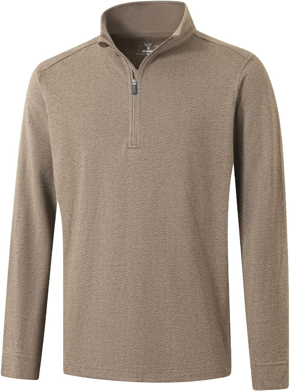 Men's Herringbone Performance Lightweight Casual Golf Quarter Zip