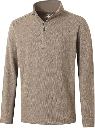 Mens Herringbone Performance Lightweight Casual Golf Quarter Zip