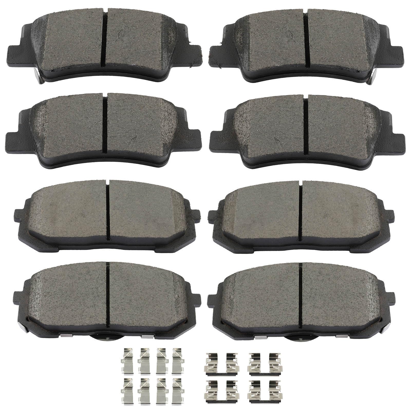 SCITOO D2299 D2302 Front &amp; Rear Ceramic Brake Pads Sets w/Hardware Replacement For Hyundai For Sonata 2020-2022,For Kia For K5 2021
