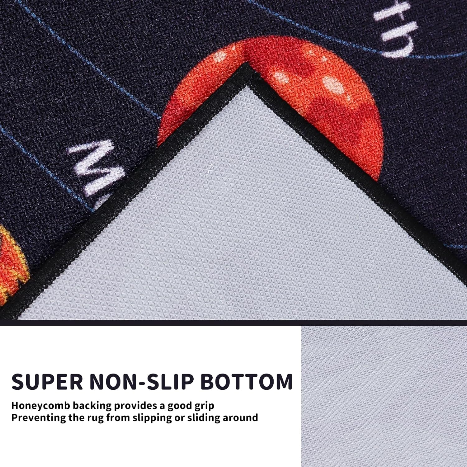 Kids Rug Outer Space Carpet for Playroom, ABC Educational Learning Area Rug, Non-Slip Solar System Road Play Play Rug for Kids Bedrooms, Classroom, Nursery Room Decor (Black, 78.7X59 INCH)