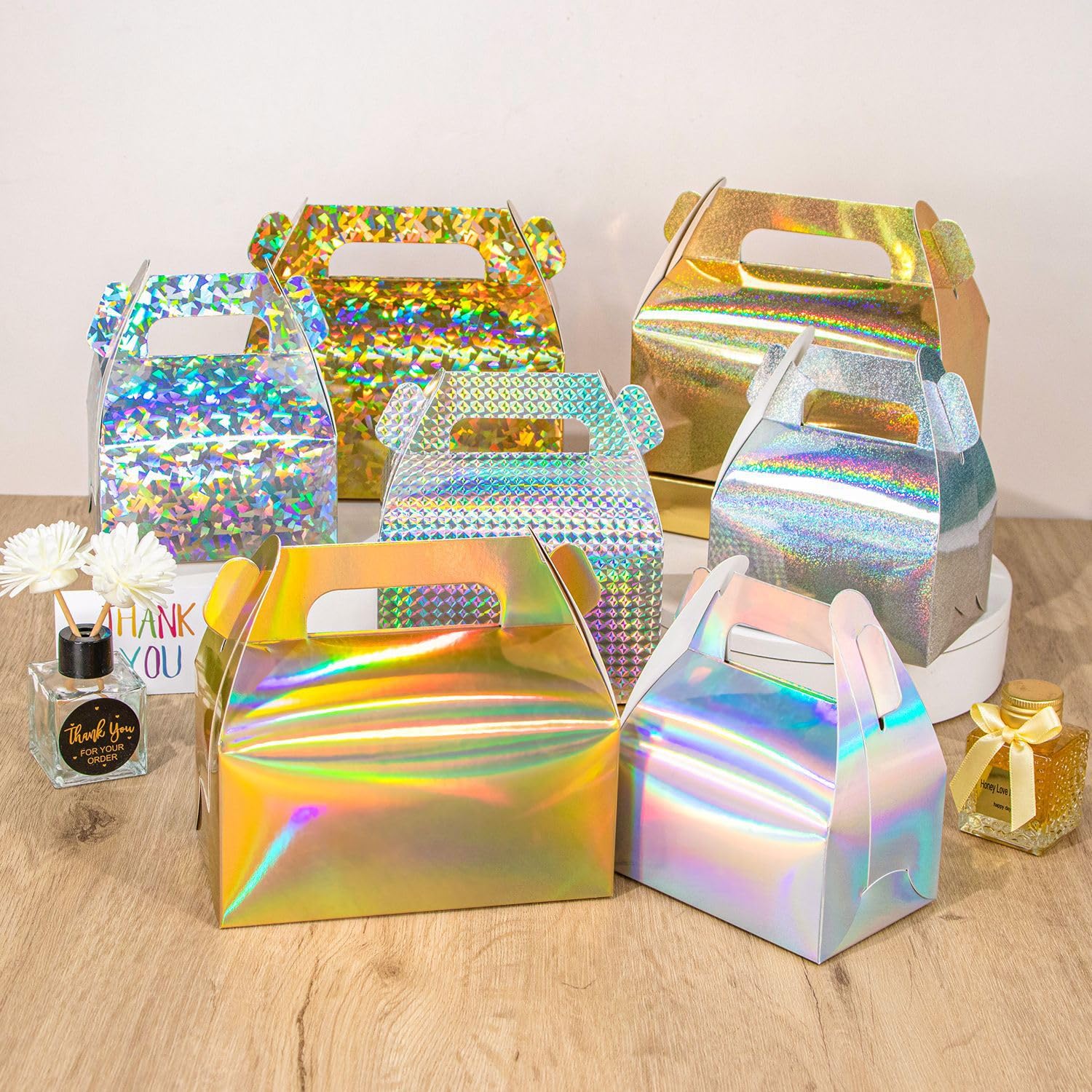 10/20/50 pièces boîtes de friandises décoratives 13x8.5x8 cm Coffrets Cadeaux Polyvalents pour fête d'anniversaire d'enfants, faveurs de Mariage, noël