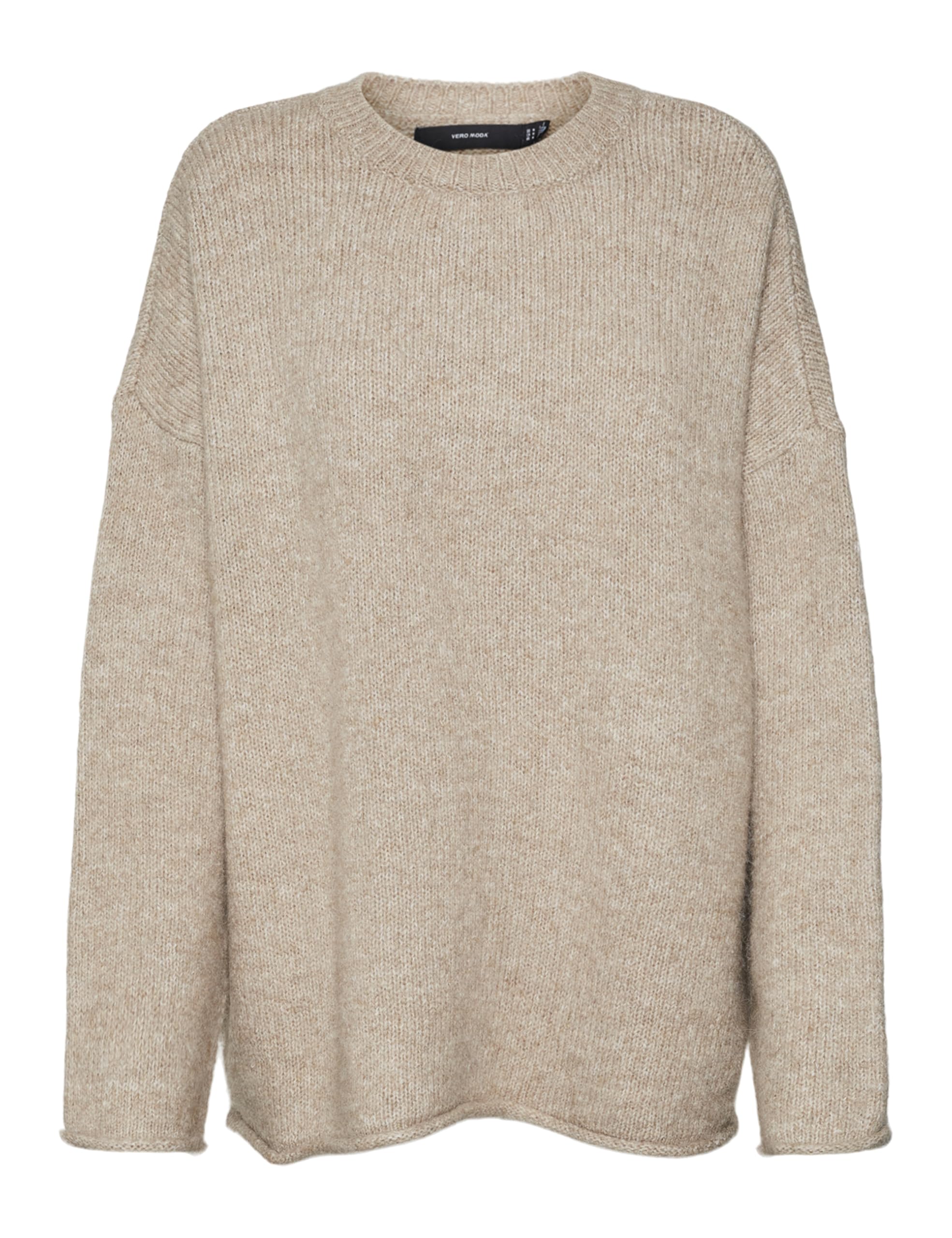 VERO MODA Women's Vmnoelle LS O-Neck Pullover Ga Boo Knitted Jumper, Silver Mink/Detail: Melange, L