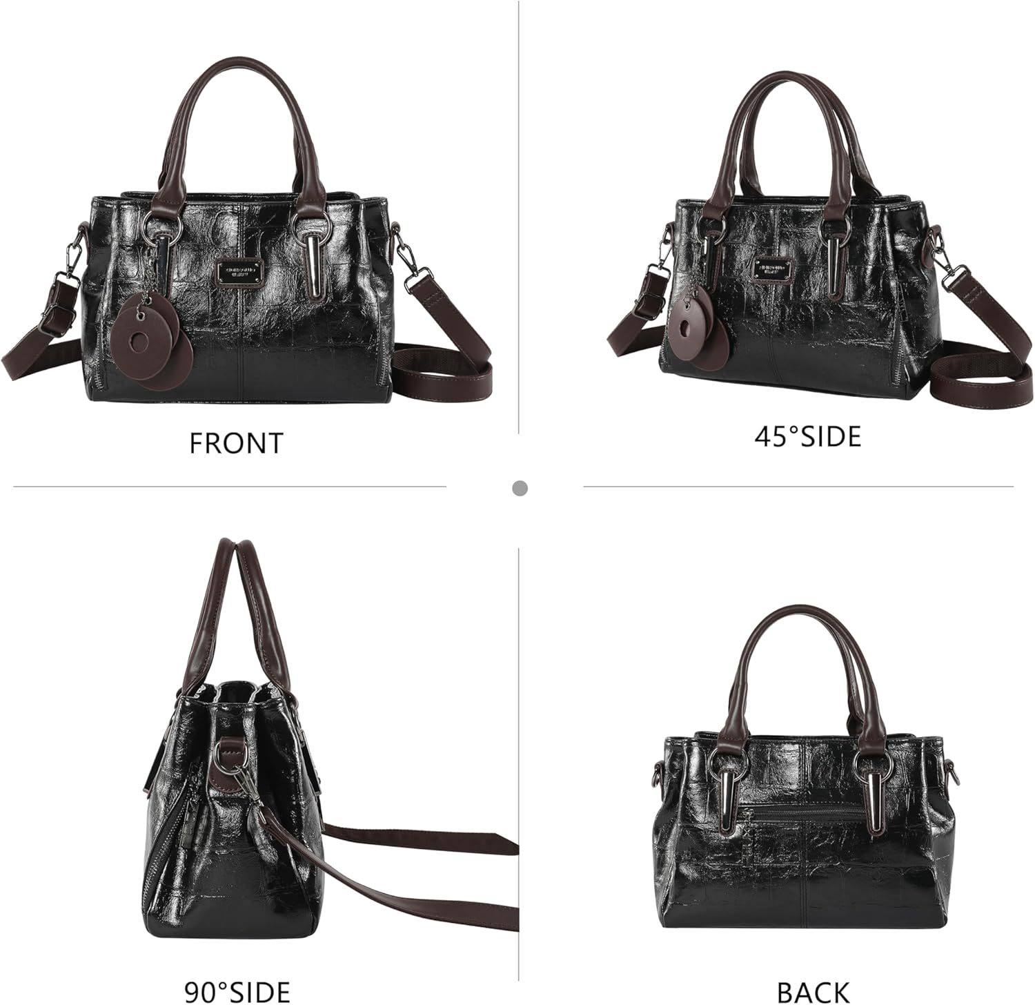 Handbags and Purses for women Vegan Leather Tote Bag for Women Satchel Shoulder Bags Travel Purse with Compartments - Image 5