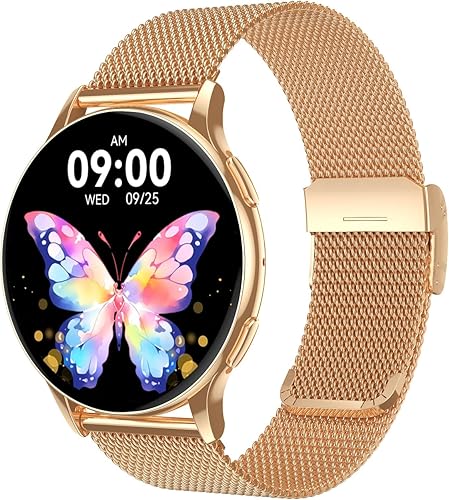 Reloj inteligente para mujer, pantalla AMOLED Ultra-HD de 1.32 pulgadas, (responder/hacer llamadas) con asistente de voz NFC/AI, compatible con