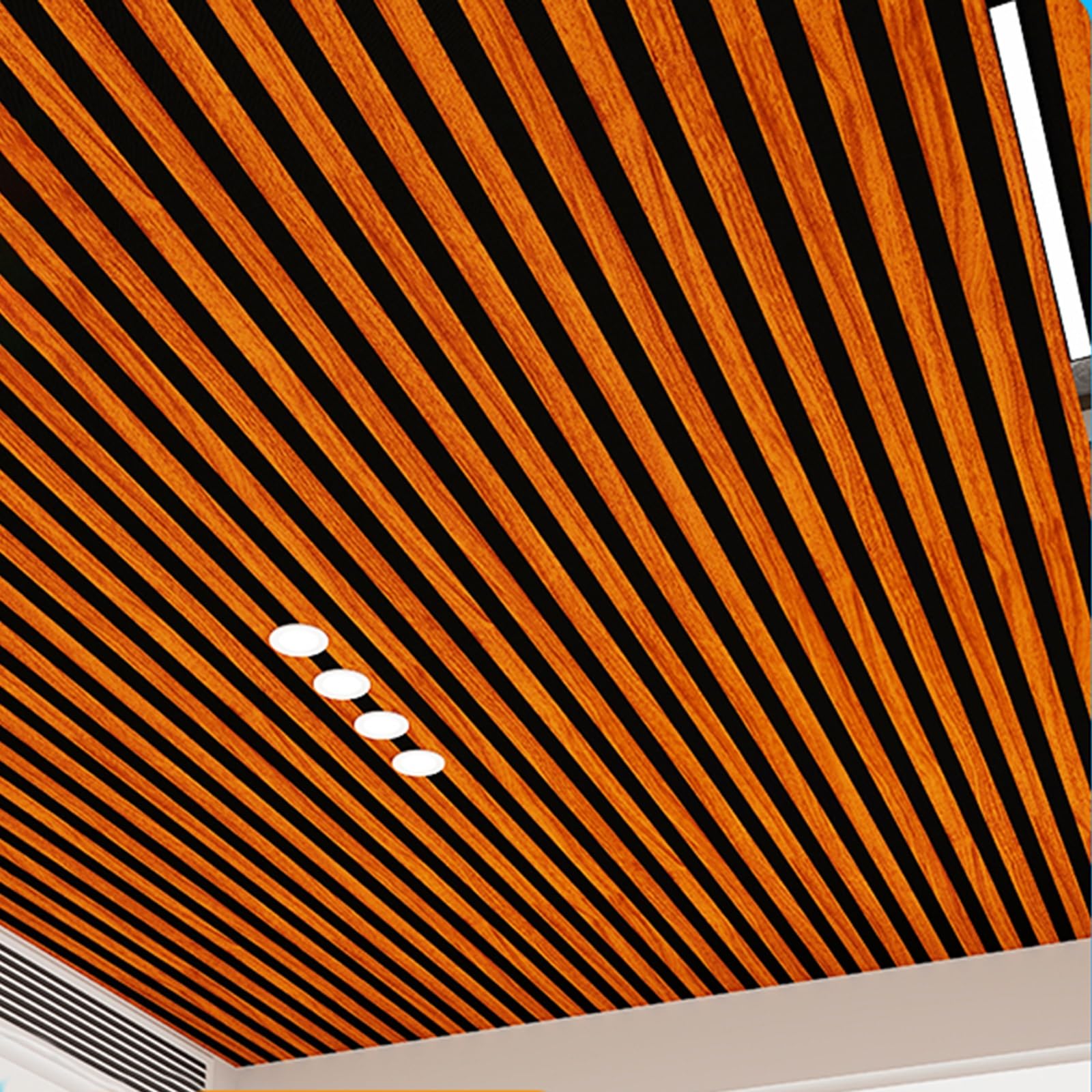 Azulejos de techo de espuma 3D autoadhesivos con diseño de rayas impermeables para interior 40 uds