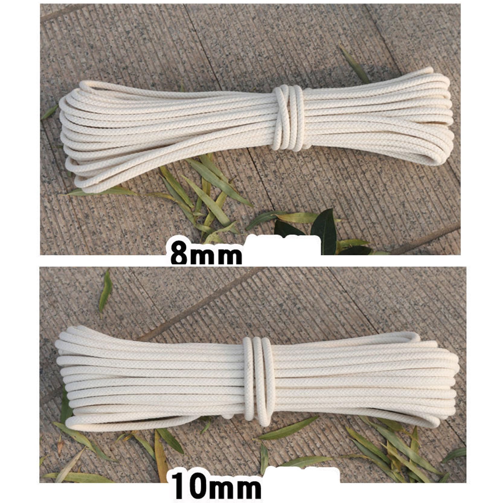 Corda di Macrame Corda di Cotone Filato 8mm~20mm,100m/328 Piedi Beige Macrame Corda Idea per la Casa, Confezione Regalo, Corda per Asta della Bandiera, Uncinetto, Giardinaggio,12 mm-100 m