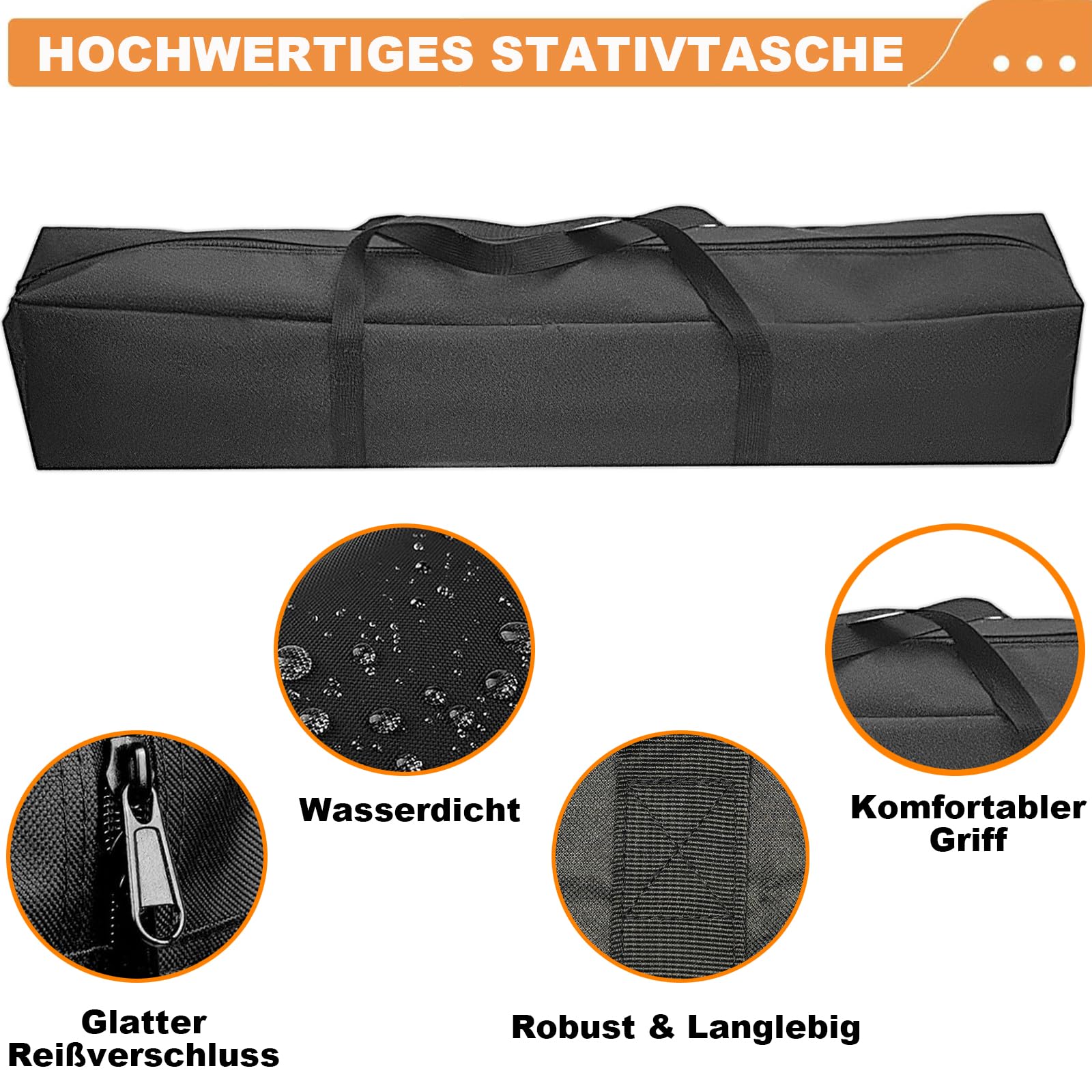 Tragbare Zeltstangentasche 120cm, Stativtasche Tragetasche Stativ Tasche Zeltgestänge Gestängetasche, Tragbare Zeltstangen Tasche für Mikrofon,Fotografie,Stativ,Regenschirm,Angelrute,Wohnwagen