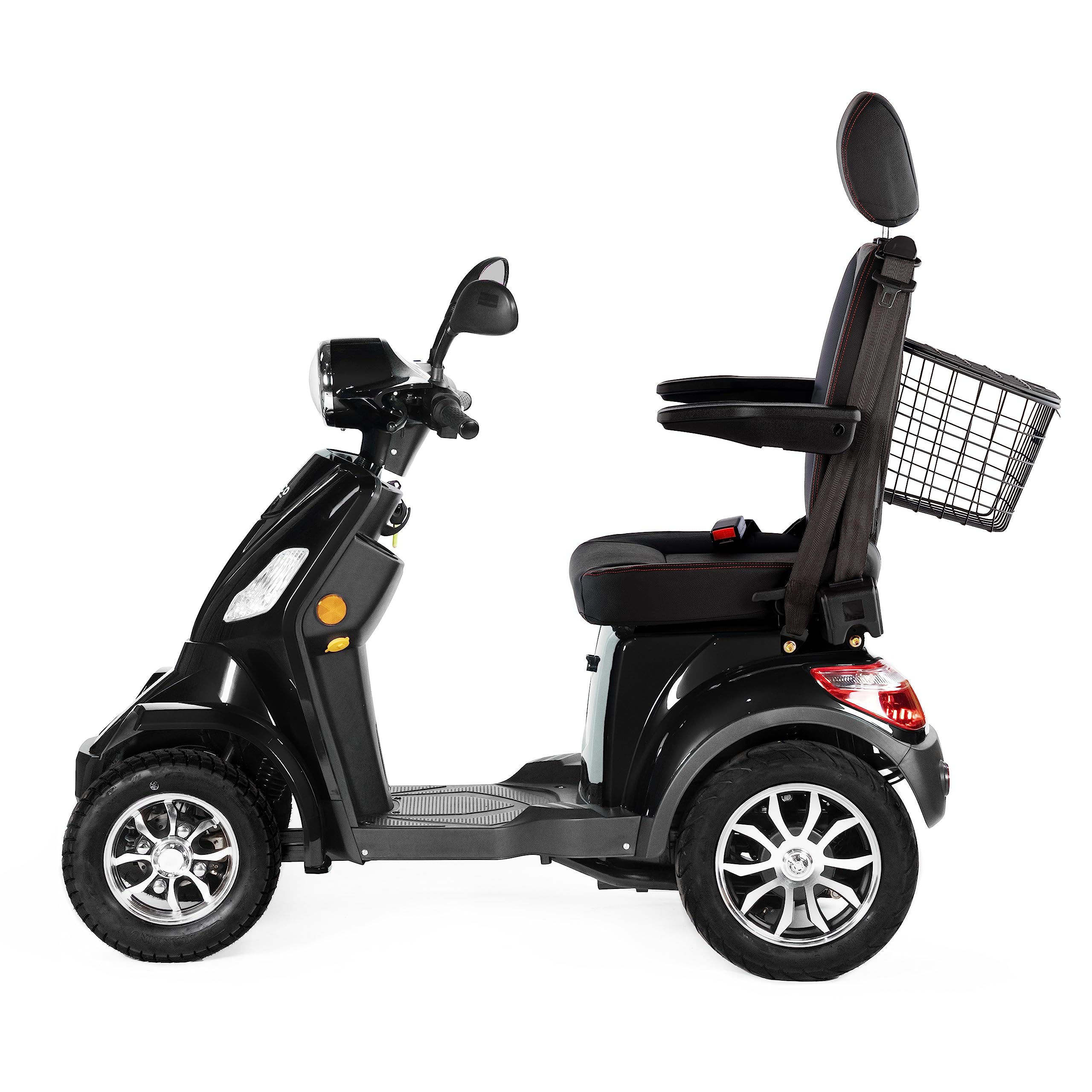 VELECO FASTER con asiento de capitán ajustable El mejor scooter de movilidad Ayuda para discapacitados completamente ensamblada con batería de plomo-ácido (Negro)