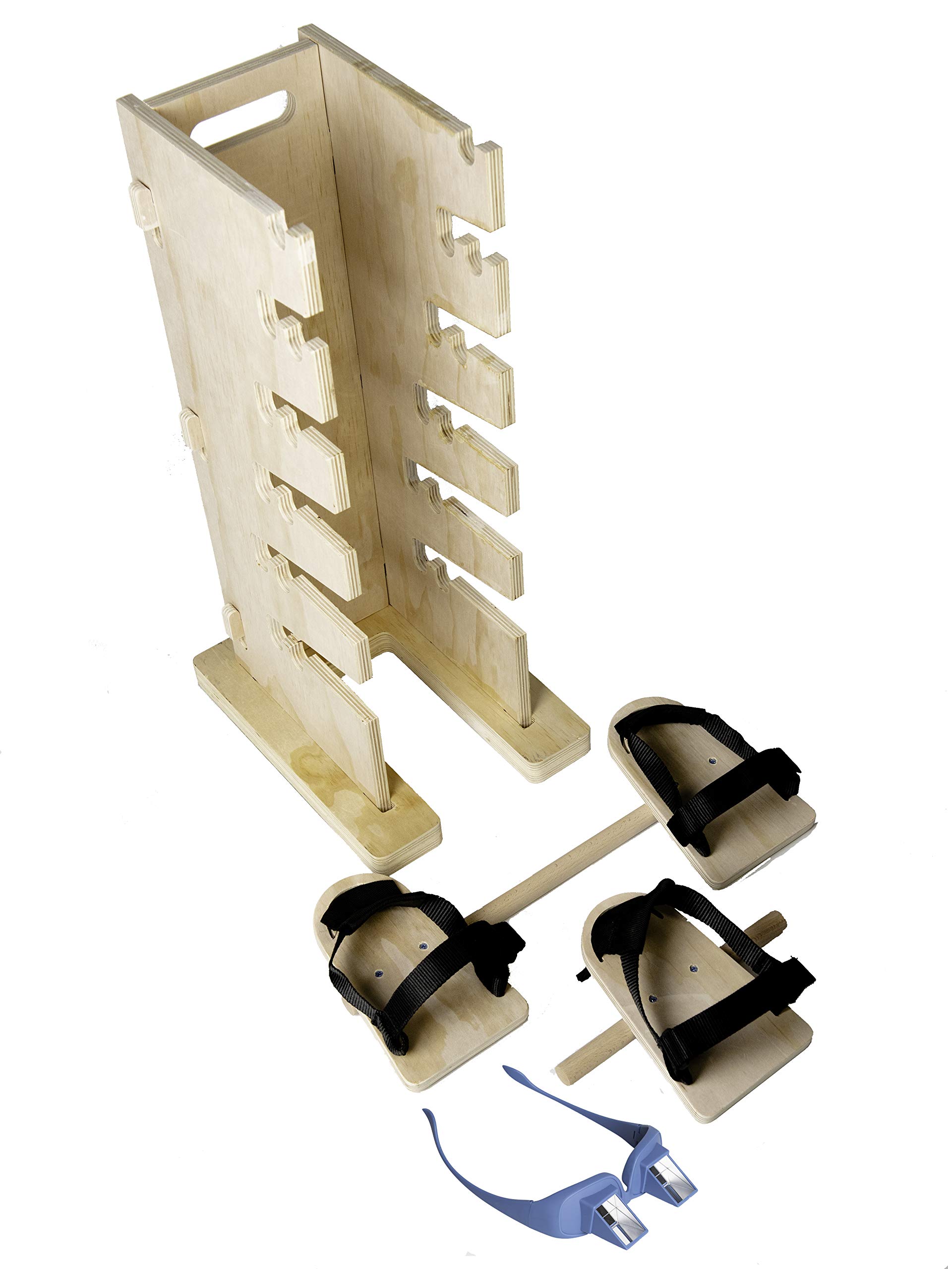 Pain Free-Posture Multi-Positioning TOWER & Blue Prism Glasses (Includes Single & Double Pedal)- INTENDED for POSTURE EXERCISES, YOGA-New & Improved