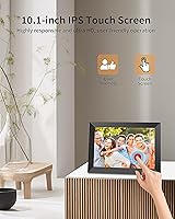 Vista 4 de Marco de Fotos Digital Frameo, Marco de Fotos Digital Inteligente WiFi de 10.1 Pulgadas Electrónico con Pantalla Táctil IPS HD de 1280 x 800