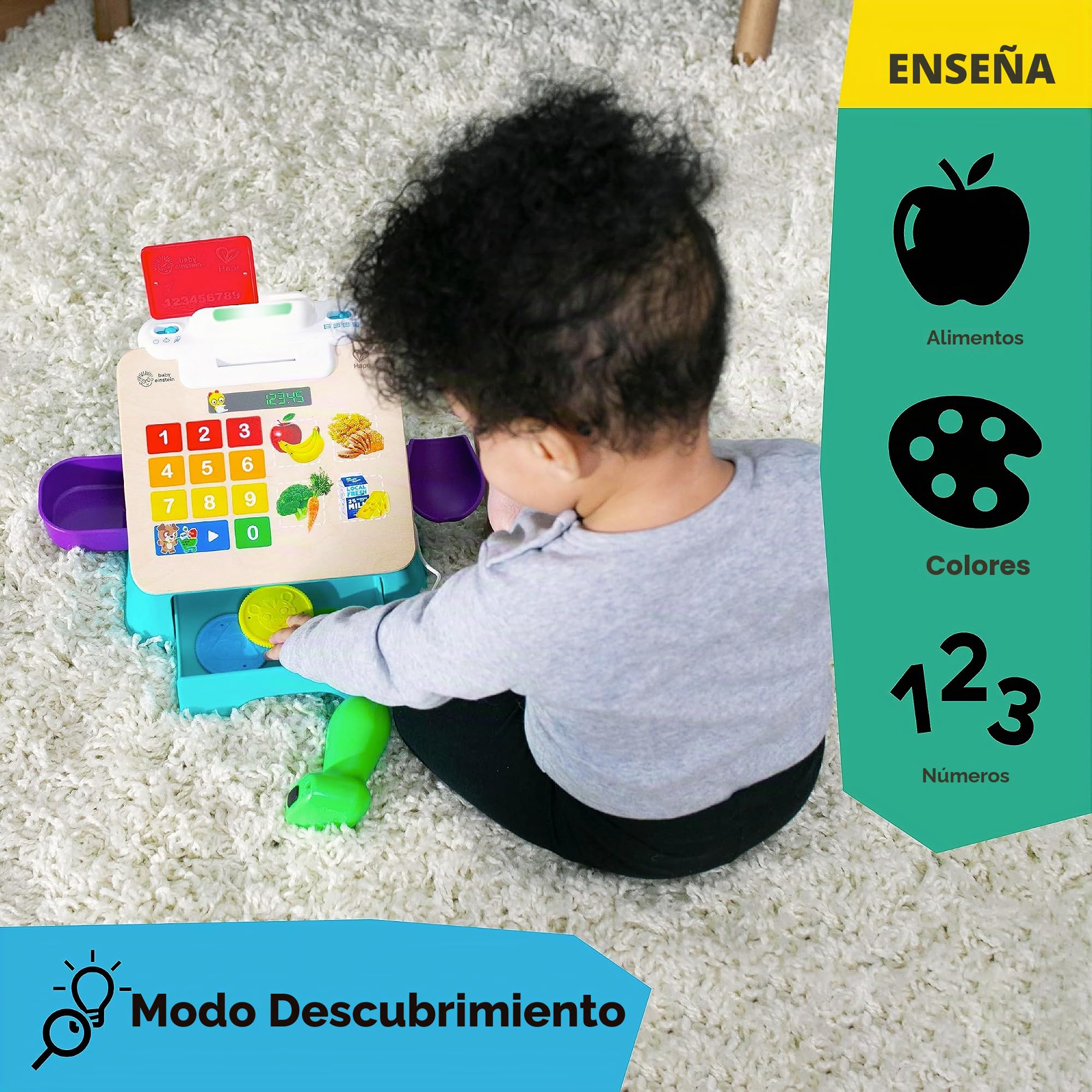 Baby Einstein + Hape Magic Touch Caja registradora de Juguete, con Sonidos Reales y música, a Partir de 9 Meses