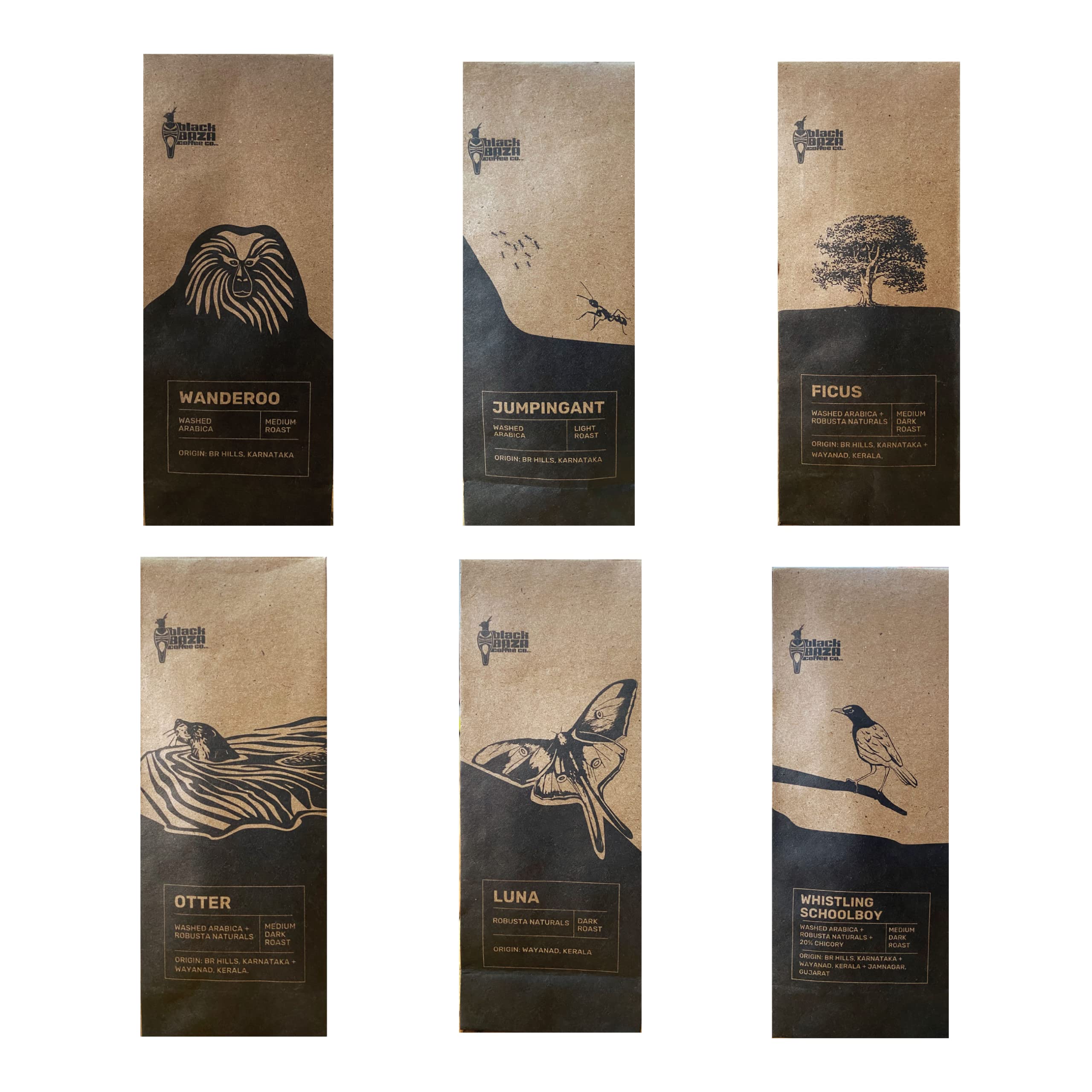 Sponsored Ad - Black Baza Coffee, Mini Sampler Pack, Freshly Roasted, Organic (Whole Beans, 6 x 100 grams)
