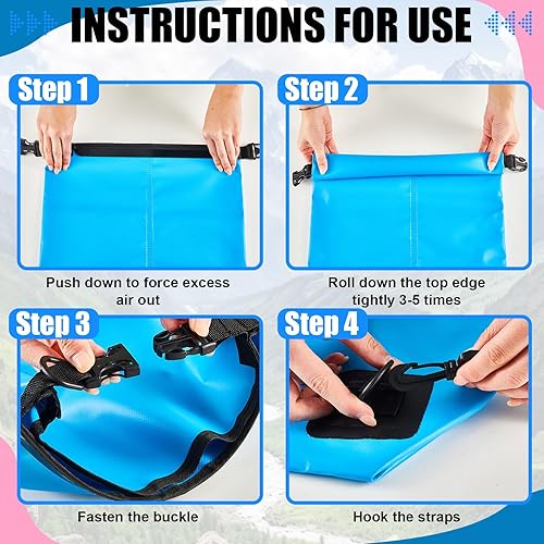 Miniatura 5 de Aliceset 2 bolsas secas impermeables de 20 L10 L, flotante, impermeable, bolsa seca para viajes, bolsa seca, mochila impermeable para kayak,