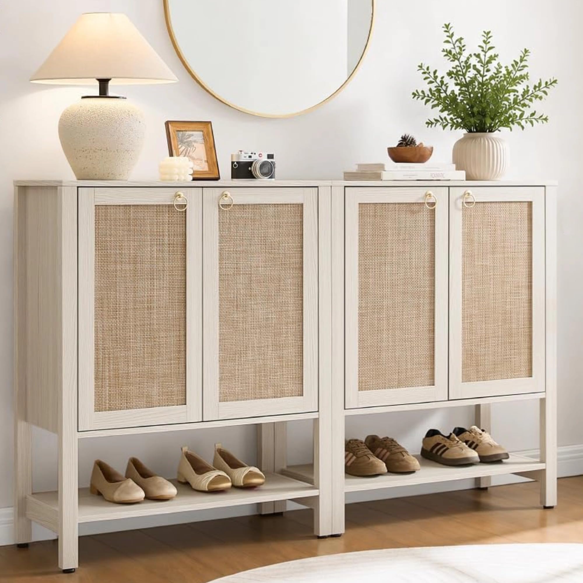 SICOTAS Shoe Storage Cabinet for Entryway, 5 Tier, 2 Pieces