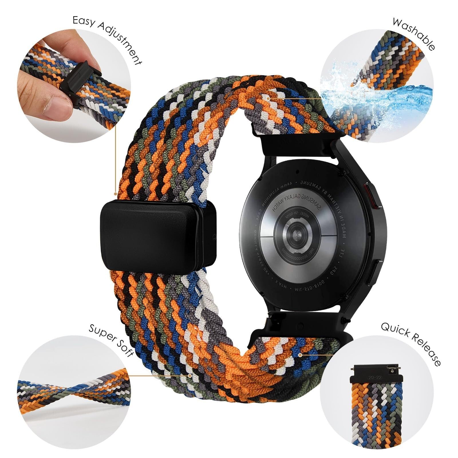 Cinturini in nylon Cinturini per orologi in nylon intrecciato a sgancio rapido Cinturino sportivo di ricambio elastico per uomo e donna 20mm 22mm