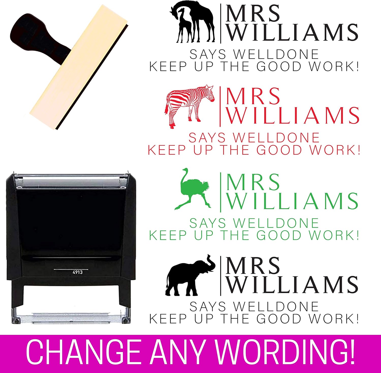 Custom Self-Inking Teacher Stamp Checked by from The Library of Rubber Motivation Encouraging Comments School Classroom Homework Grading Stamper Please Sign and Return Stamp (Butterfly)…