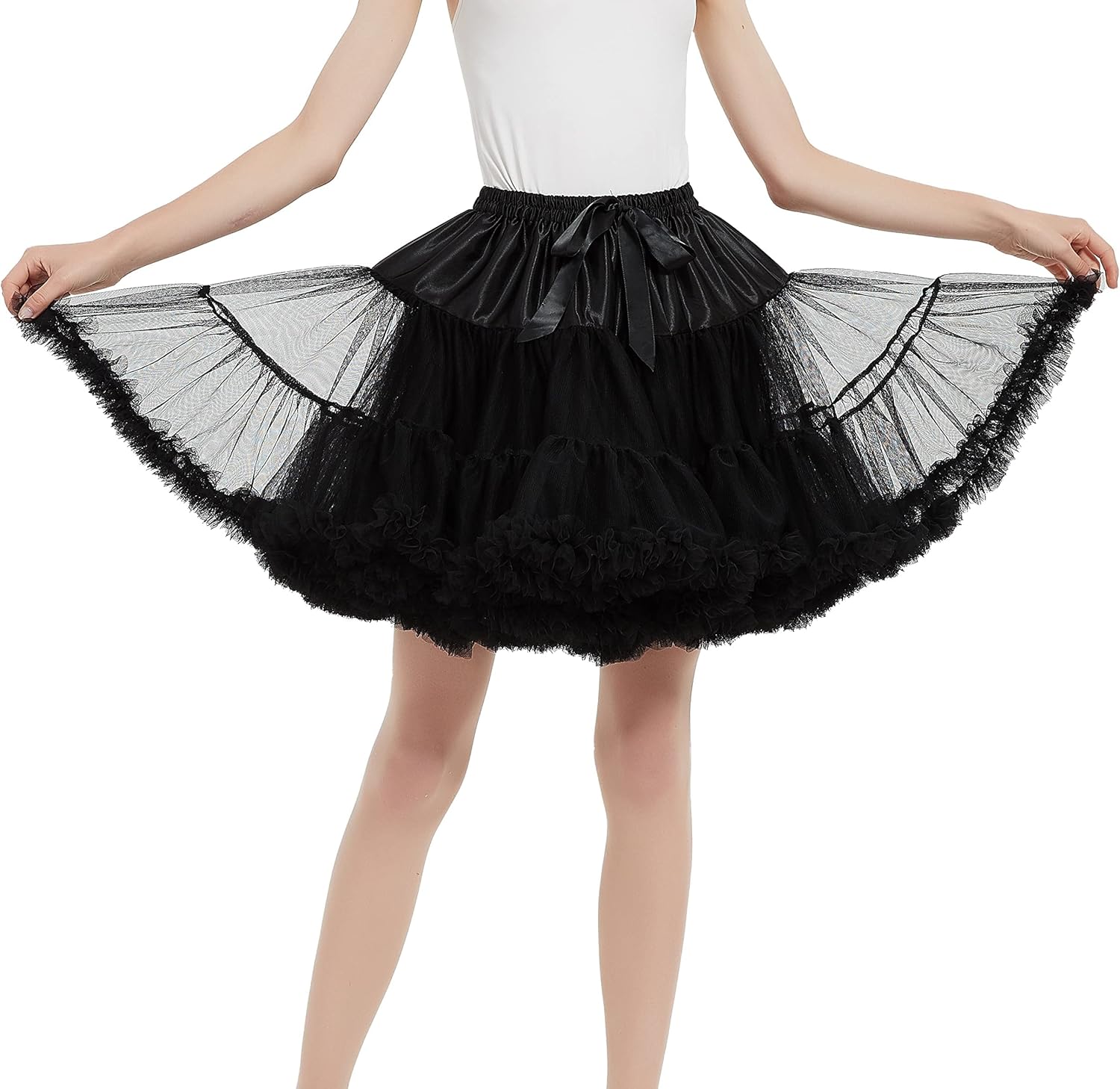 *daisysboutique* Women's High Wasit Petticoat Skirts Mesh Tulle Underskirt Ballet Tutu Crinoline Elastic Fluffy Rockabilly - Image 3