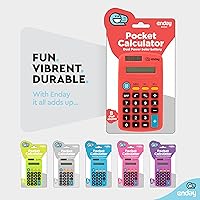 Vista 3 de Calculator Red, Basic Small Solar and Battery Operated, Large Display Four Function, Auto Powered Handheld Calculator School and Kids Available in