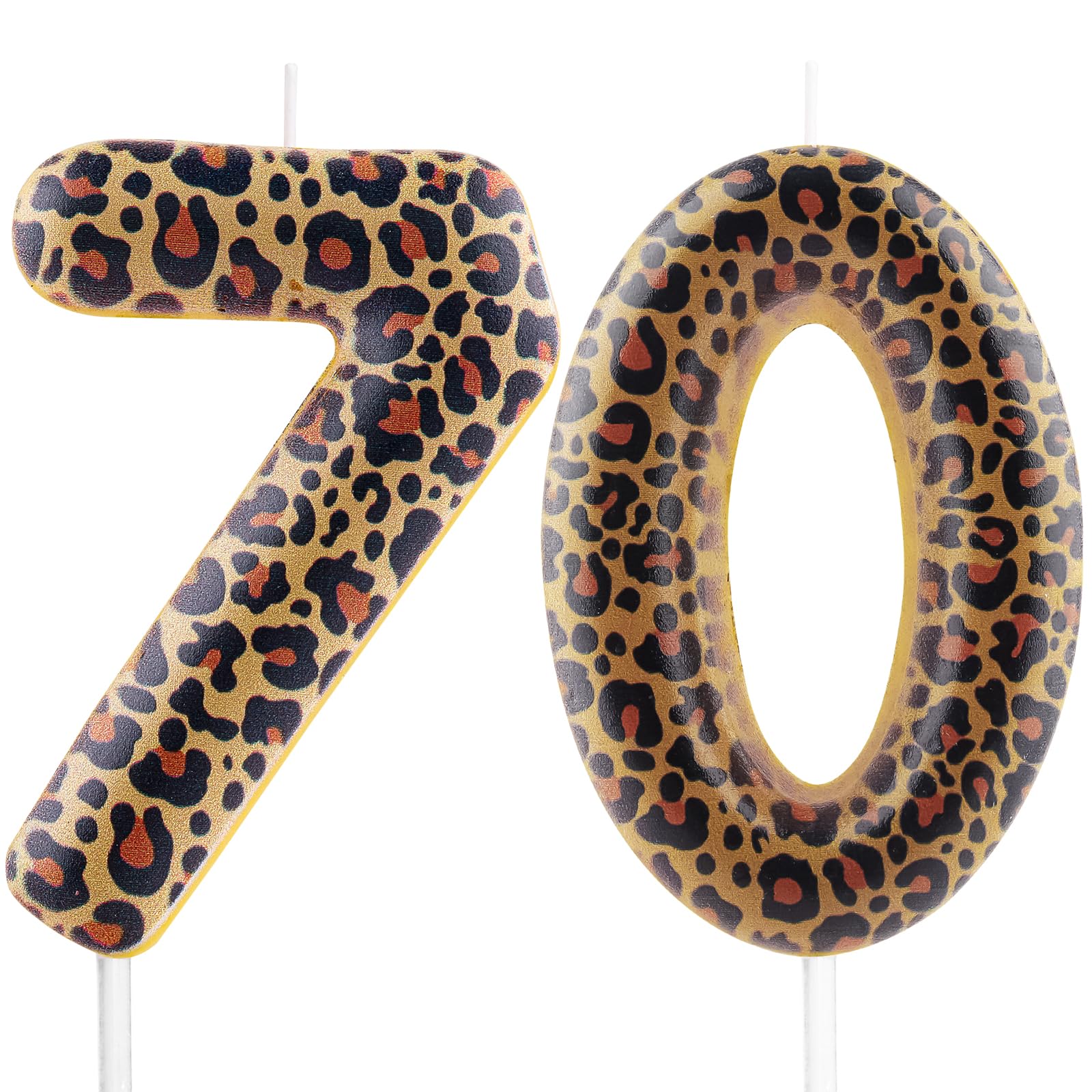 Yiran Leopard Print Birthday Candles Number 21, Realistic Leopard Printing Birthday Number Candles, Wild Onez Zoo Animals Themed Candle Cake for Boys and Girls Gifts Anniversary Party Supplies — view 12