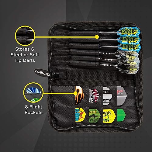Miniatura 2 de Casemaster Estuche de almacenamiento de nailon de 6 dardos de lujo