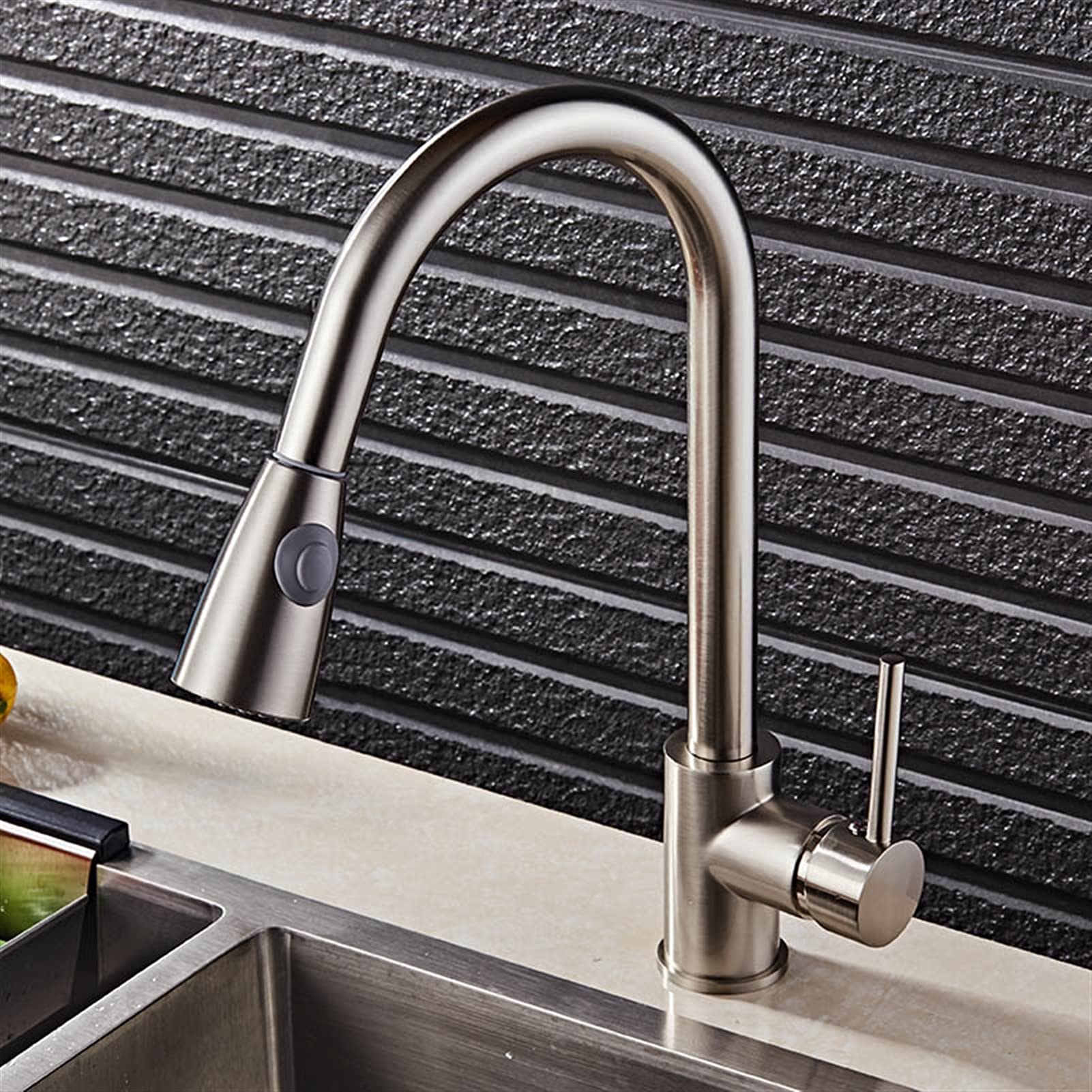 Rubinetto da Cucina, Rubinetto da Cucina Nichel/Oro/Cromo/Nero Rubinetto Sinkxer Rotazione a 360 Gradi Rubinetti Kitchenxer Pull out Style/Nichel Comfortable Anniversary