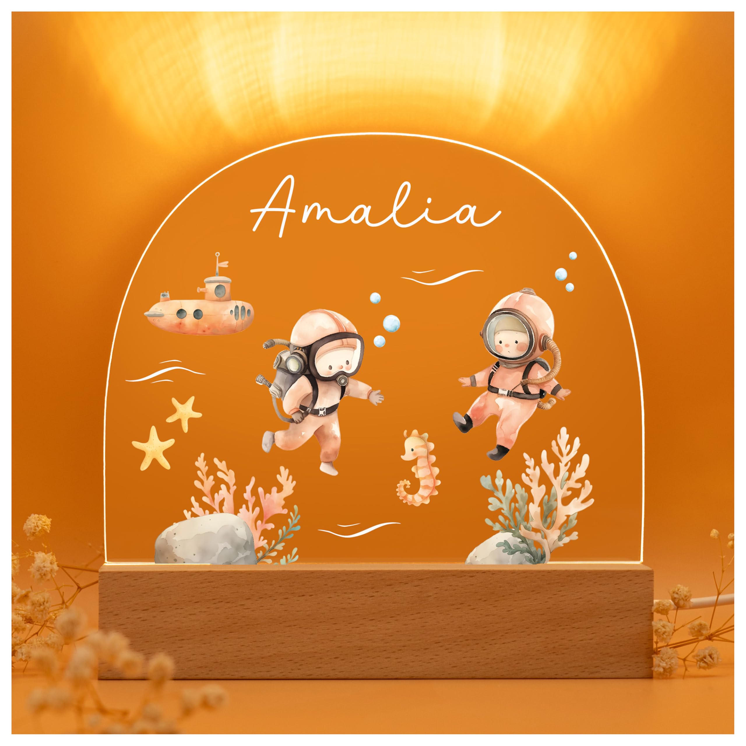 florithings Baby Welcome Gift/New Born Essentials/Newborn Stuff/Personalized Night Light for Kids/Custom Baby Boy Gifts