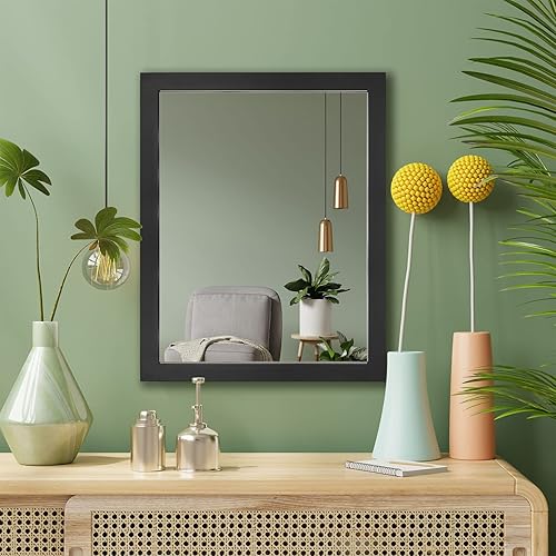 Miniatura 2 de Phore Espejo de pared rectangular negro espejo de baño de 16 x 20 pulgadas, espejo de pared para entrada, dormitorio, sala de estar
