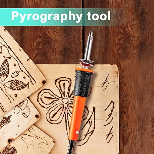 Miniatura 5 de 19 herramientas eléctricas de cortador de cuchillos calientes, cortador de plantillas multiusos con soporte de metal, 14 cuchillas, 3 fundas para