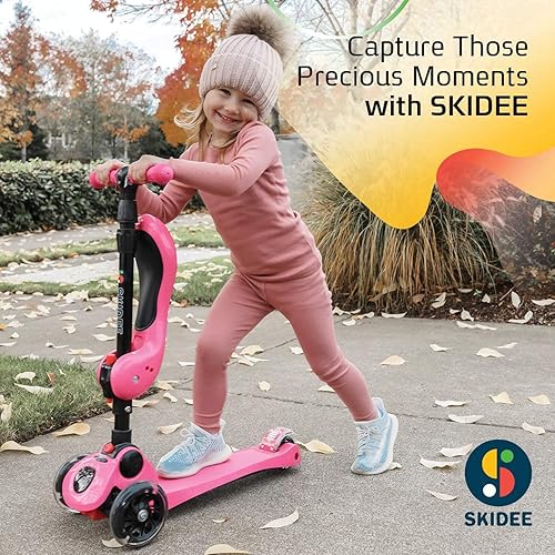 Miniatura 6 de Scooters para niños de 3 a 5 años adecuados para niños de 2 a 12 años asiento extraíble plegable de altura ajustable 3 ruedas de luz LED freno