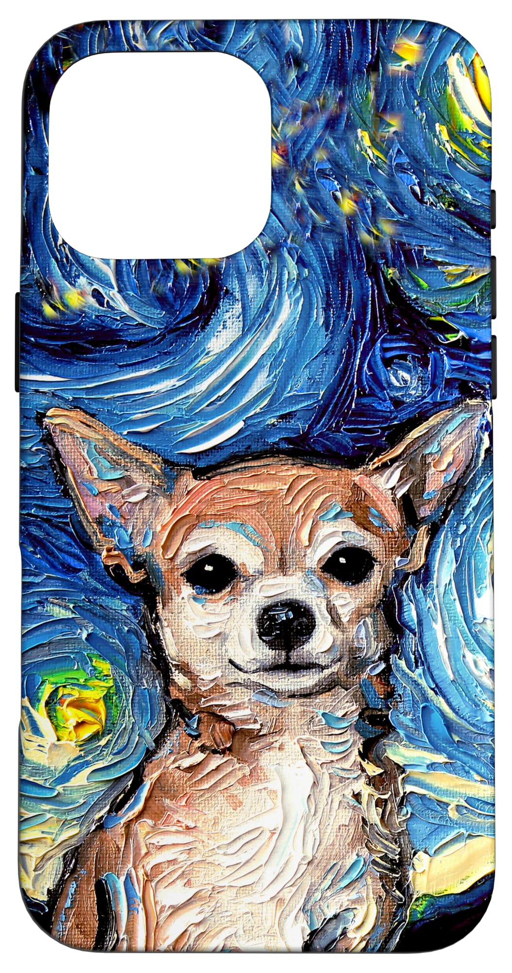 Tan Short Hair Chihuahua Starry Night Artwork Dog Lover Gift Case for iPhone 16 Pro Max