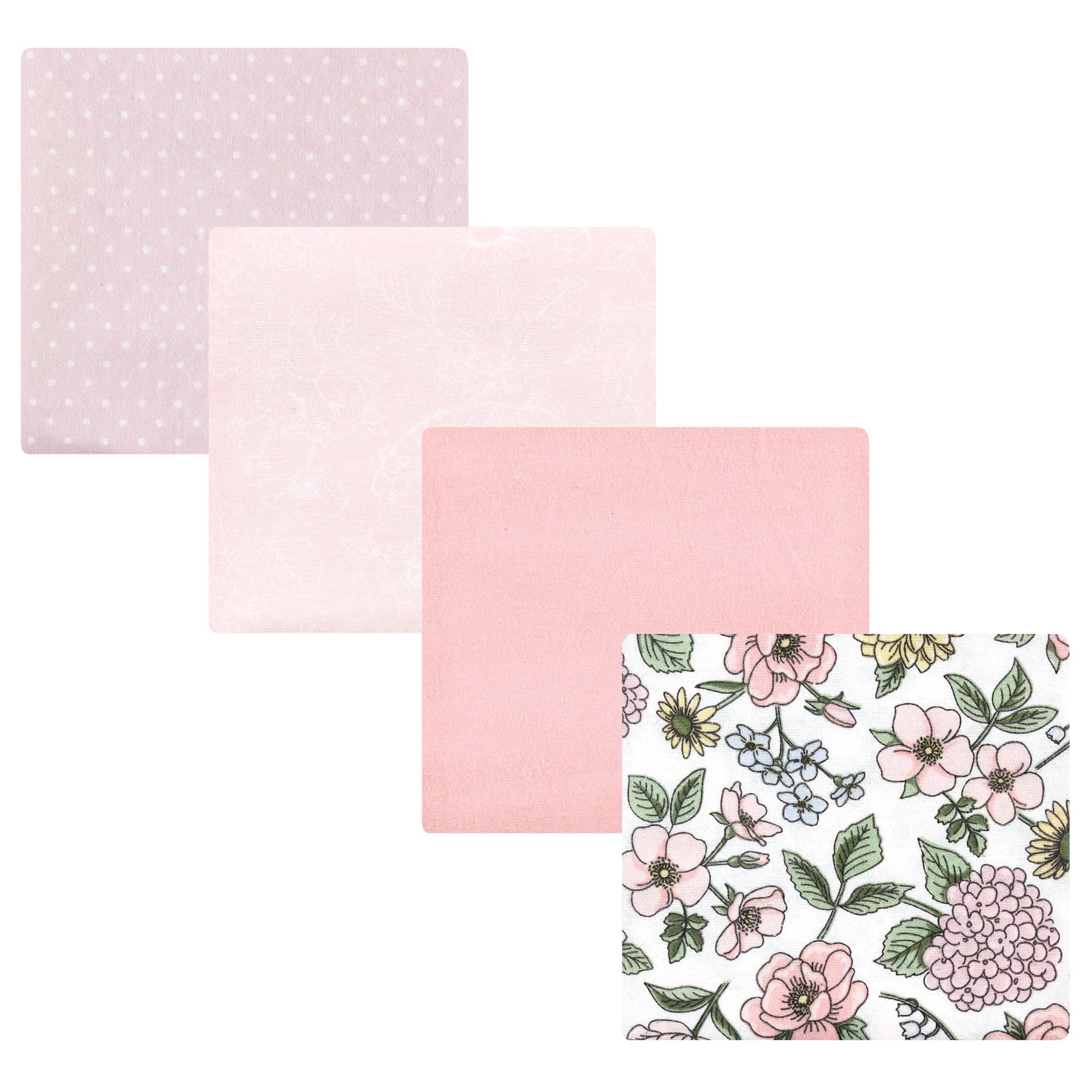 Hudson Baby Unisex Baby Cotton Poly Flannel Receiving Blankets, Vintage Blossom, One Size