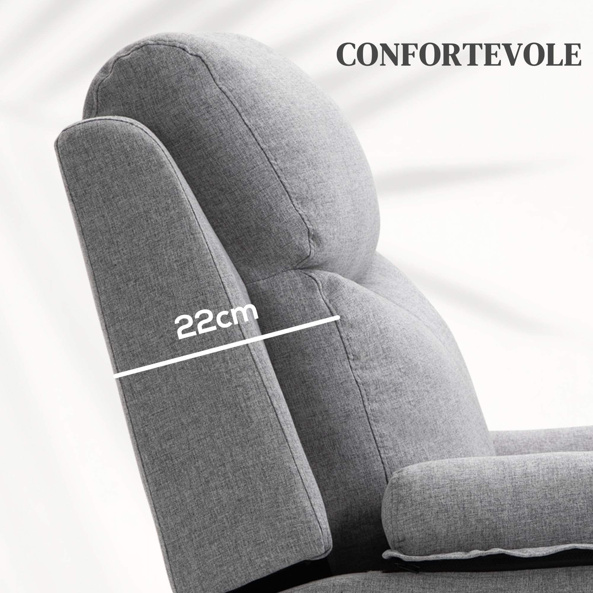HOMCOM Poltrona Elettrica Alzapersona Reclinabile 160°, Poltrona Relax con Poggiapiedi, Tasche Laterali, Telecomando, per Soggiorno, in Tessuto Effetto Lino, Grigio Chiaro