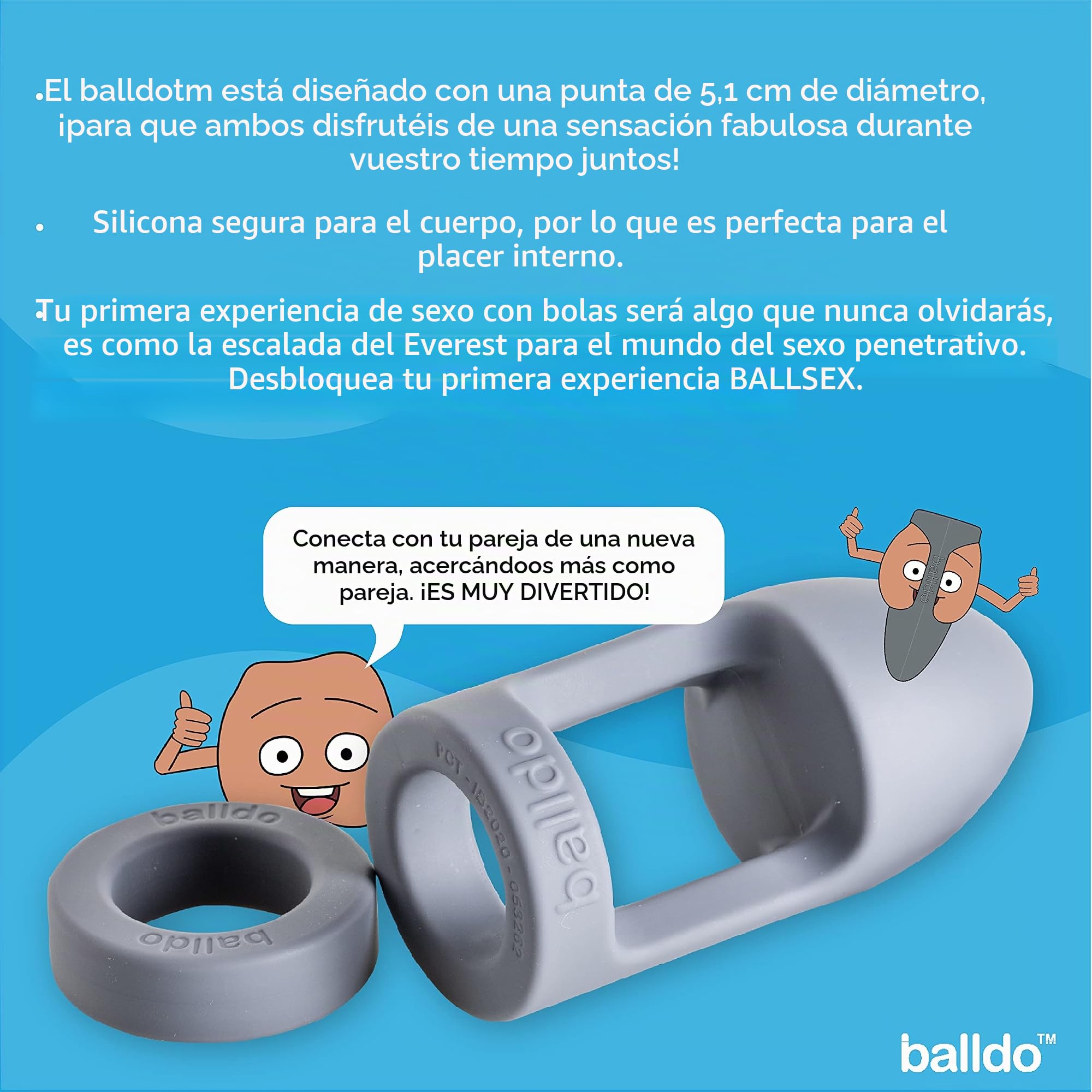 BALLDO, The Worlds First Dildo for Your Balls; Have Your First Ballgasm with This Sex Toy for Adults (Grey)…